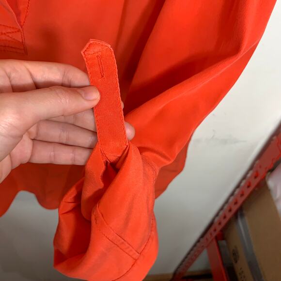 Diane von Furstenberg Orange Silk Long Sleeve Shirt Size 10 - Picture 10 of 12